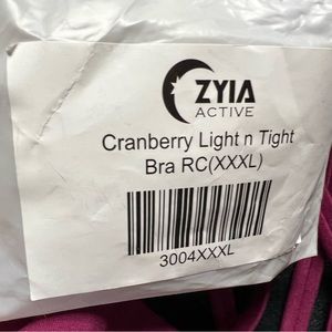 Zyia Cranberry Light N Tight sports bra.  XXXL